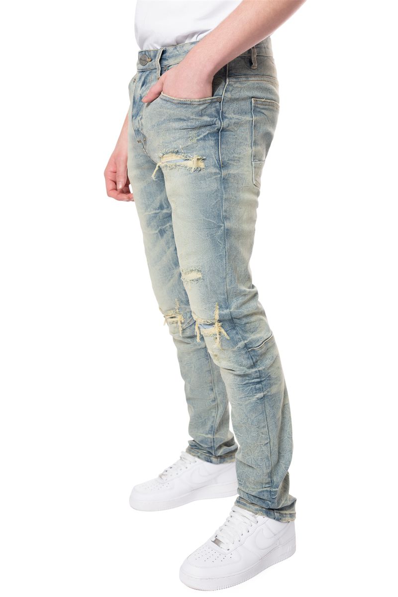 Smoke Rise Men Wave Effect Jeans (Mechanical Blue)-Nexus Clothing