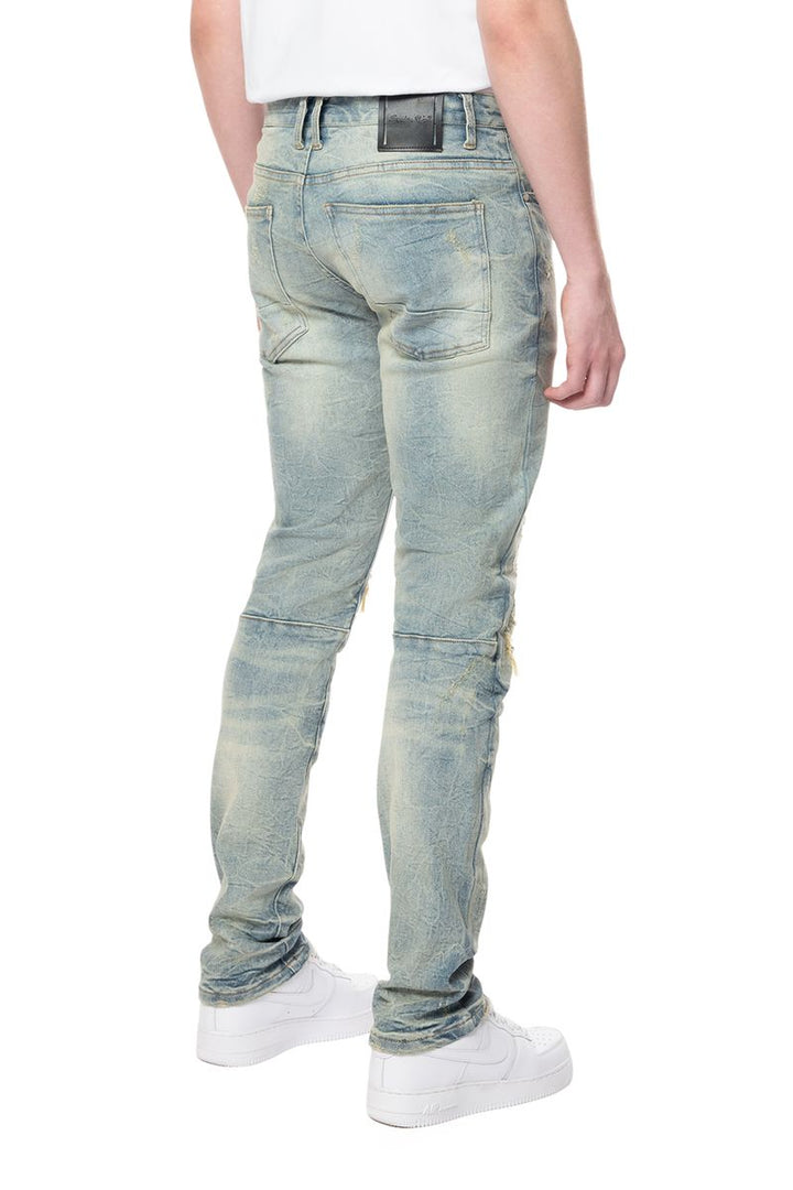 Smoke Rise Men Wave Effect Jeans (Mechanical Blue)-Nexus Clothing