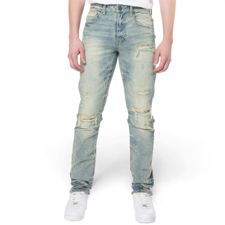 Smoke Rise Men Wave Effect Jeans (Mechanical Blue)-Mechanical Blue-36W X 32L-Nexus Clothing