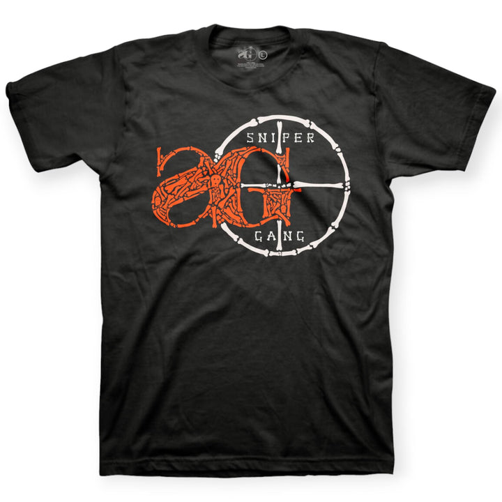 Sniper Gang Men SG Bones Logo T-shirt (Black)-Black-Small-Nexus Clothing