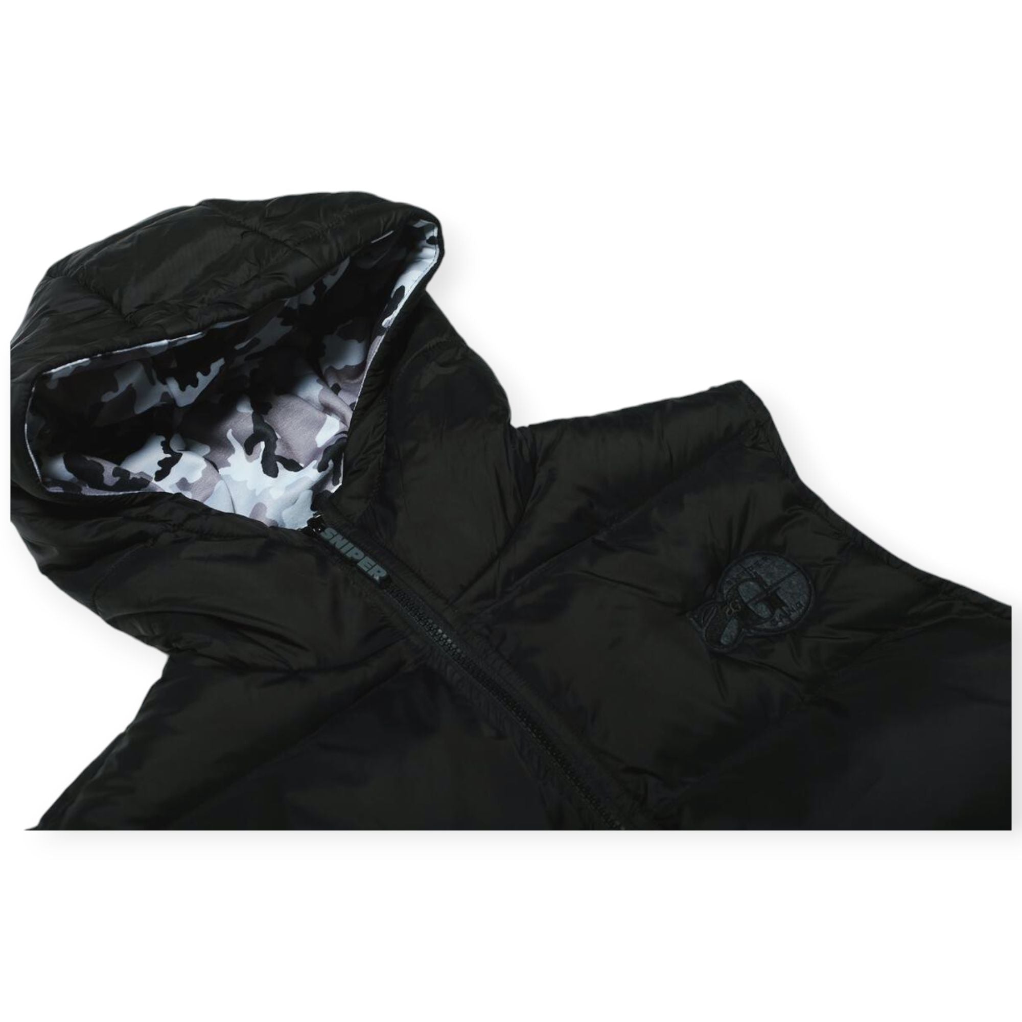 Sniper Gang Men SG Bubblevest (Black)-Nexus Clothing