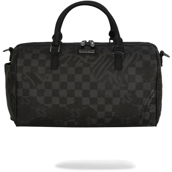 SprayGround Men 3AM Check Mini Duffle Spring 2025 Mini Duffel (Black Charcoal)-Nexus Clothing