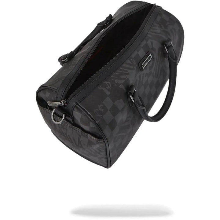 SprayGround Men 3AM Check Mini Duffle Spring 2025 Mini Duffel (Black Charcoal)-Nexus Clothing