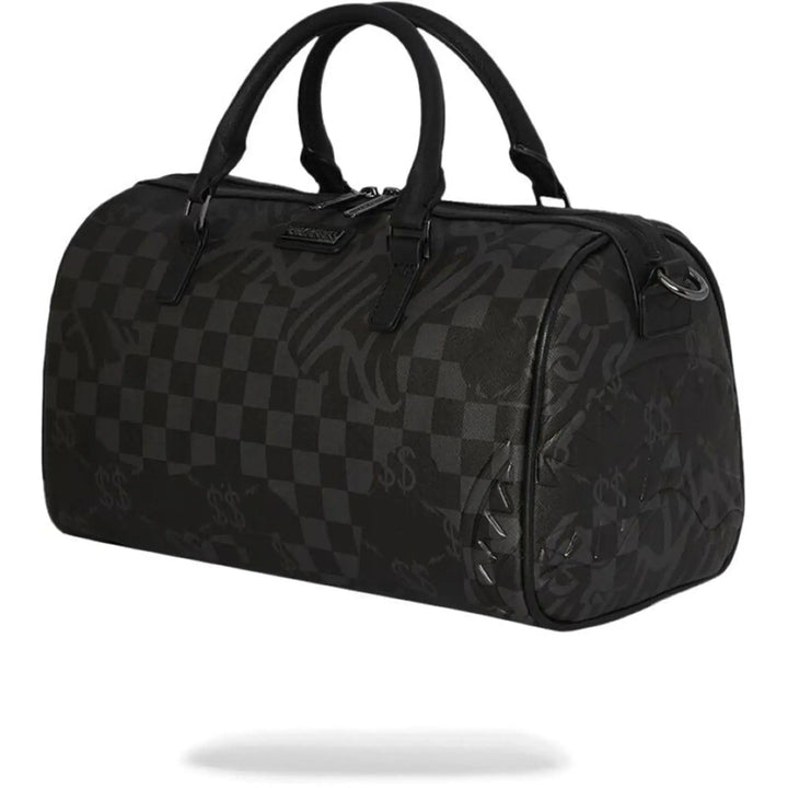 SprayGround Men 3AM Check Mini Duffle Spring 2025 Mini Duffel (Black Charcoal)-Black Charcoal-OneSize-Nexus Clothing