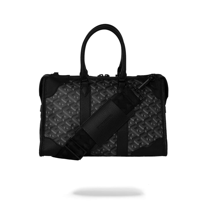 SprayGround Men 3DSG Blackout Mini Pyramid Duffle (Black)-Nexus Clothing