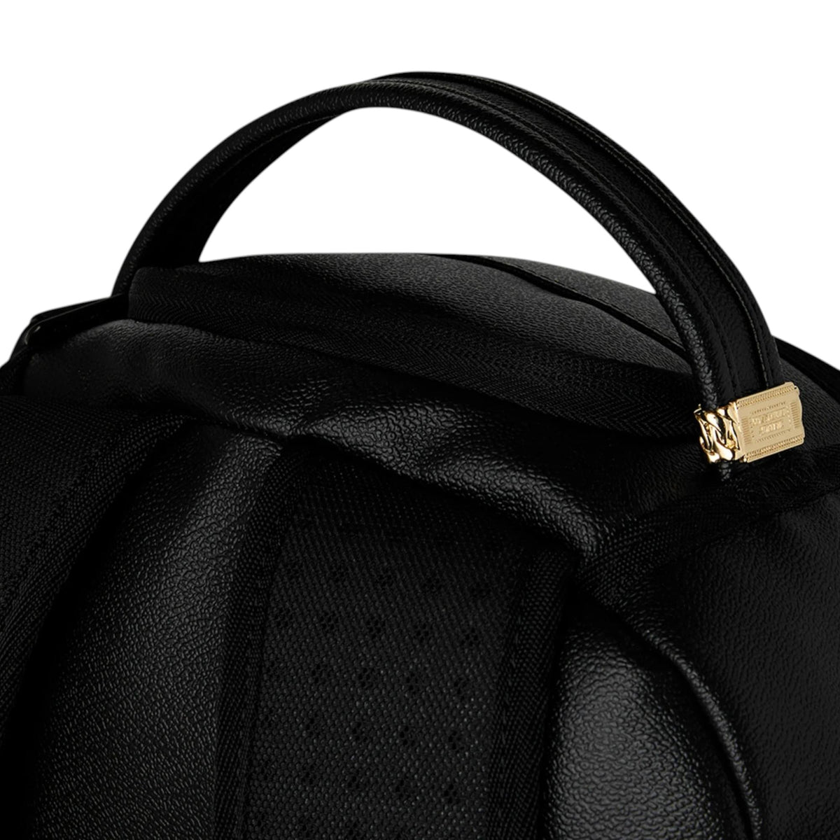 black leather sprayground backpack SprayGround Men Gold Drip Logo DLXSV Backpack Black