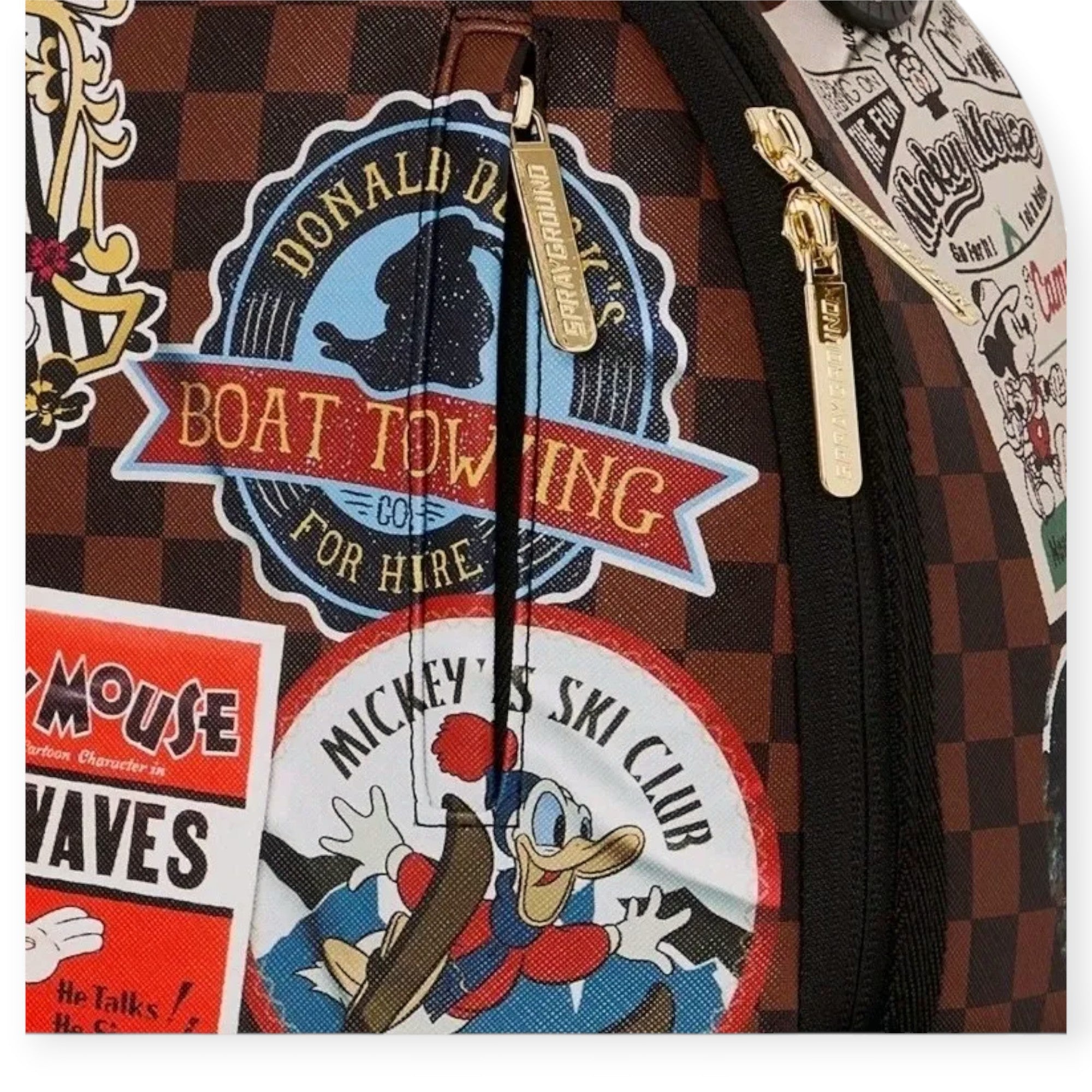 SprayGround Men Mickey Mouse Global Mogul Backpack Brown