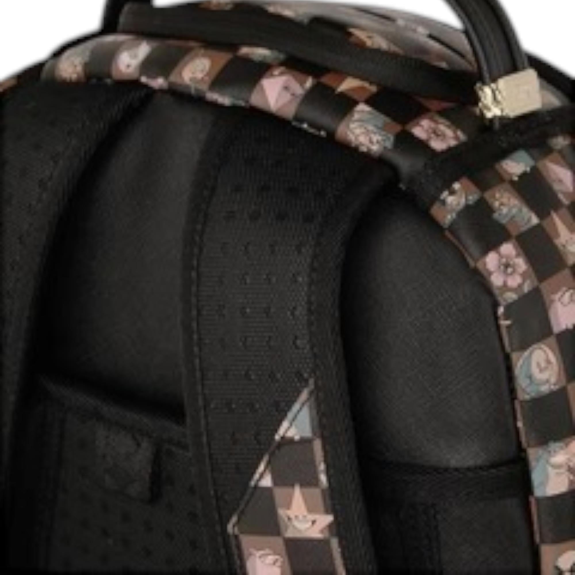 SprayGround Men Peeking Characters Remix DLXSV Backpack Brown Multi