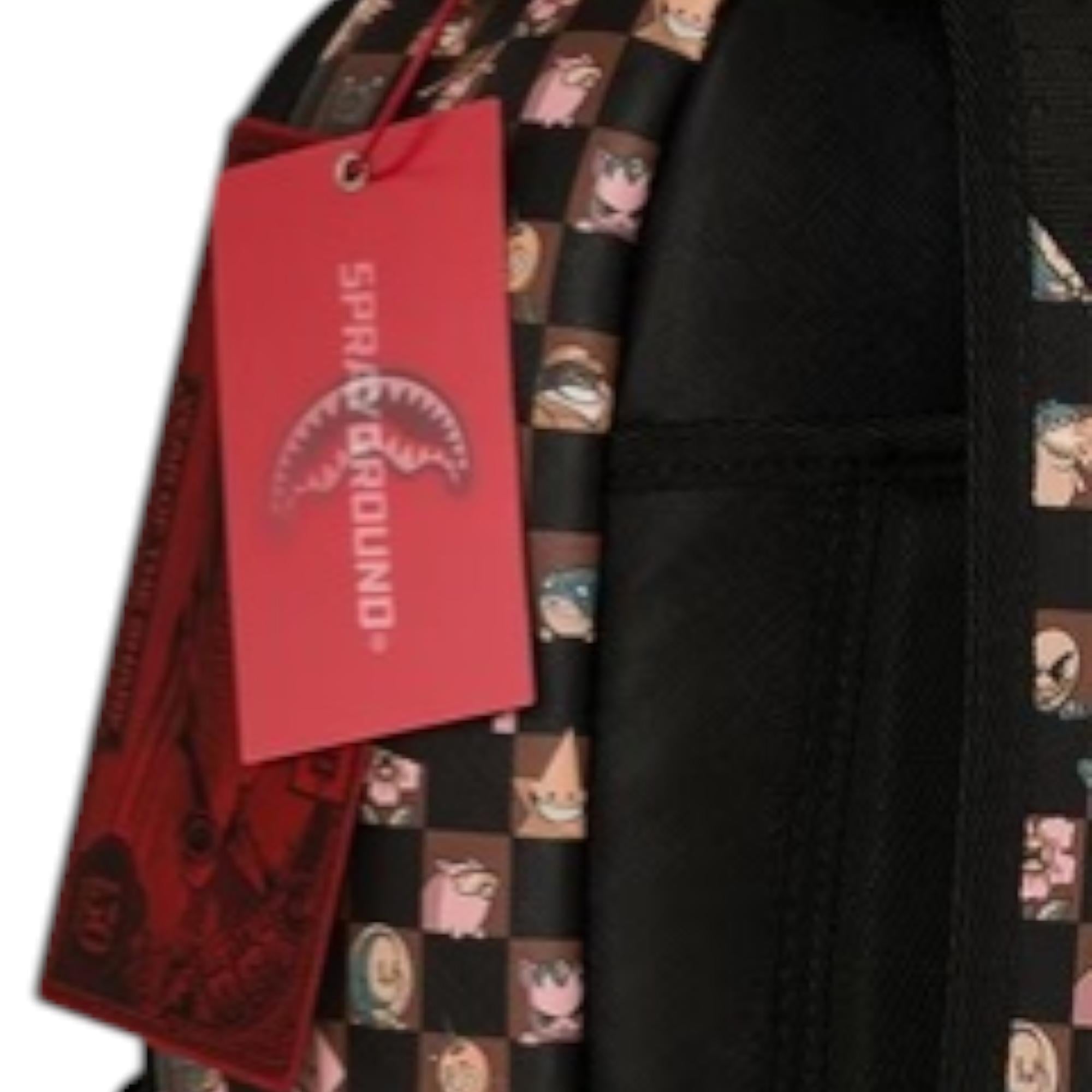 SprayGround Men Peeking Characters Remix DLXSV Backpack Brown Multi