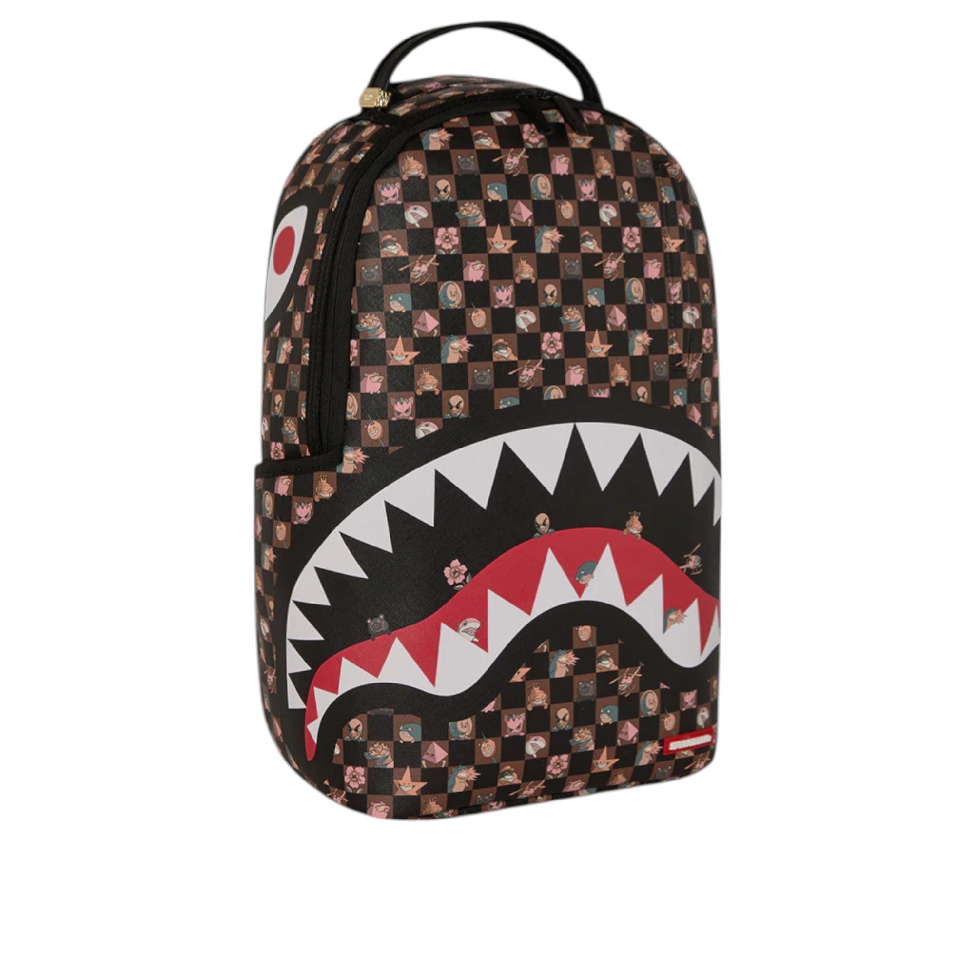 SprayGround Men Peeking Characters Remix DLXSV Backpack Brown Multi