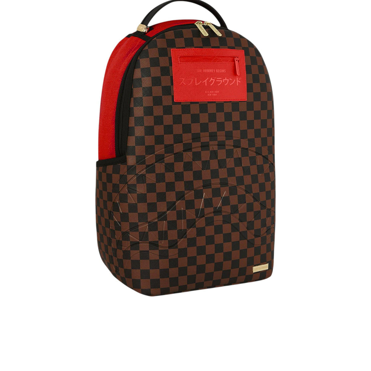 black and red louis vuitton backpack tan SprayGround Men Red Redemption DLXSV Backpack Brown Red