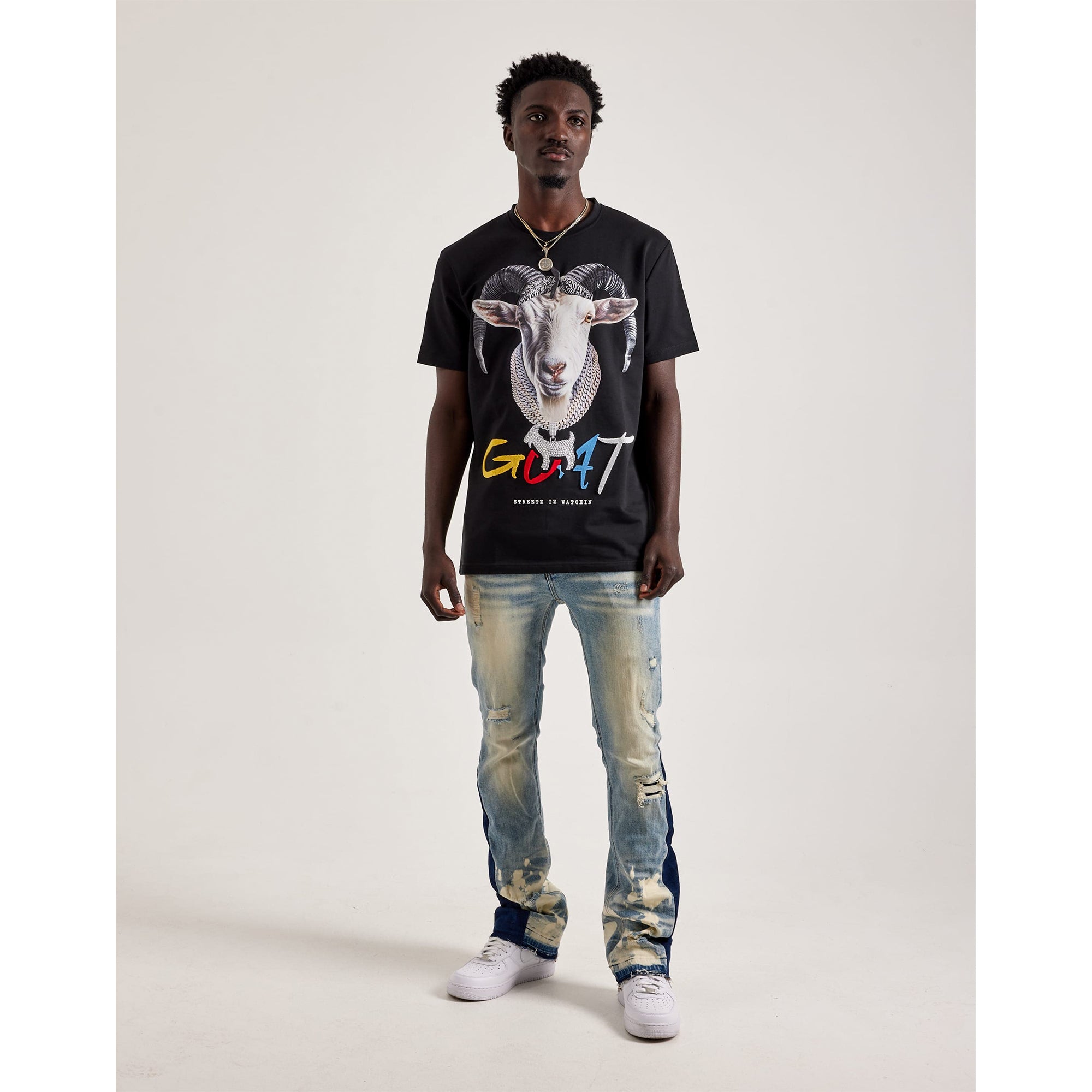 Streetz Iz Watchin Men Goat 3 SS Tee (Black) Streetz Iz Watchin