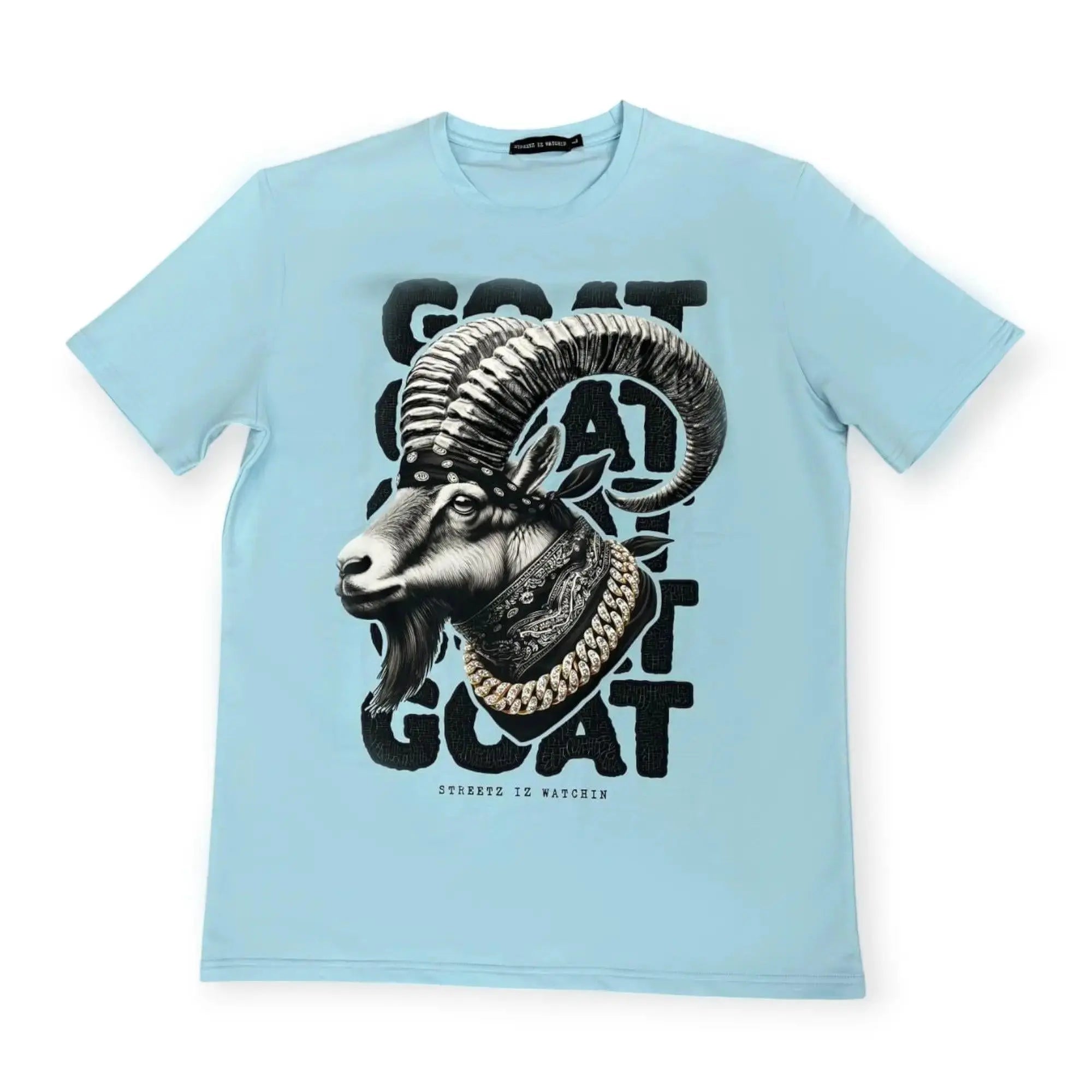Streetz Iz Watchin Men Goat 4 SS Tee (Light Blue)
