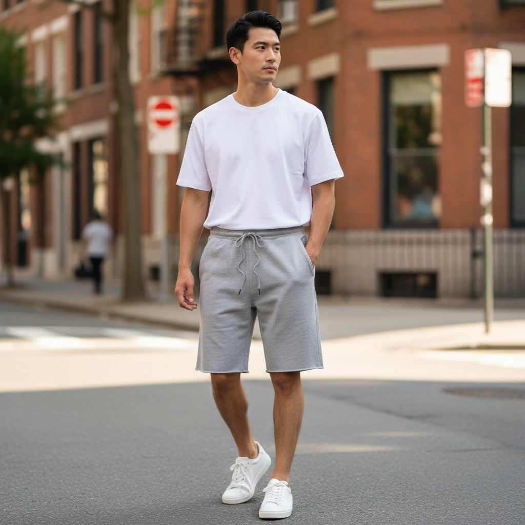THRDS Shorts Mens Basic Fleece (Heather Grey)