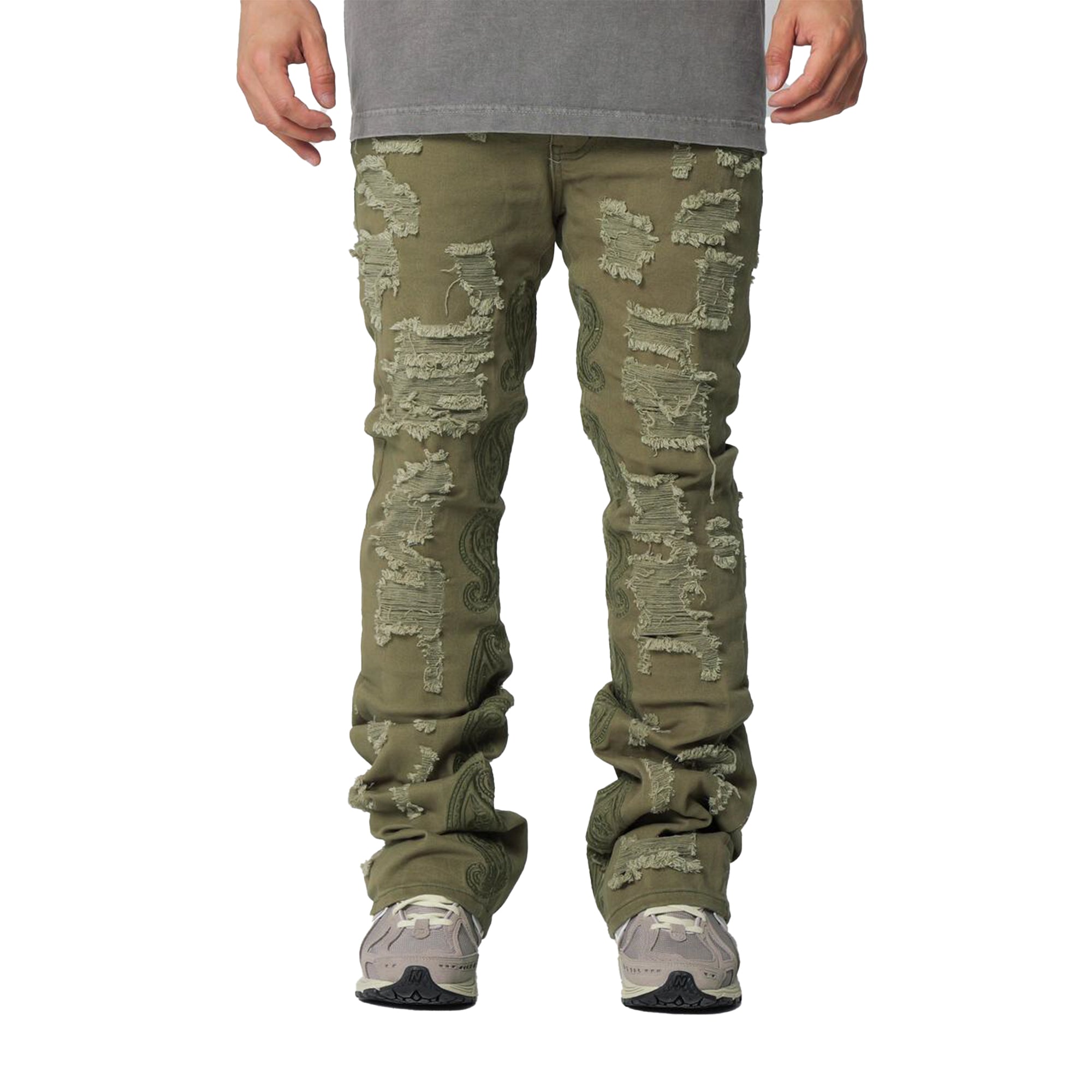 THRT DENIM Men SAGE PAISLEY C22 Jeans (Green)-Green-32W x 36L-Nexus Clothing