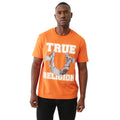 True Religion Men Terry Applique Tee (Koi Orange)