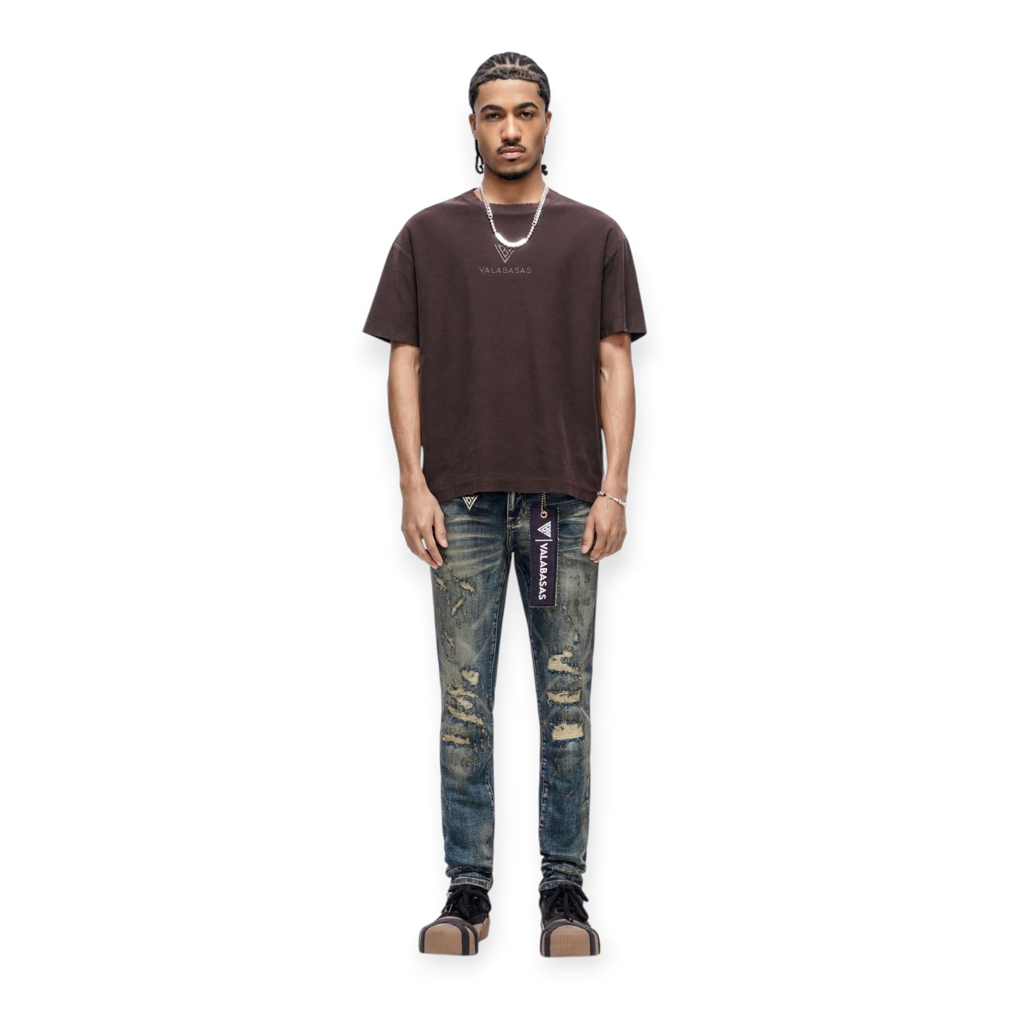 Valabasas Men Leader Skinny Demin Jeans Dark Blue Vintag