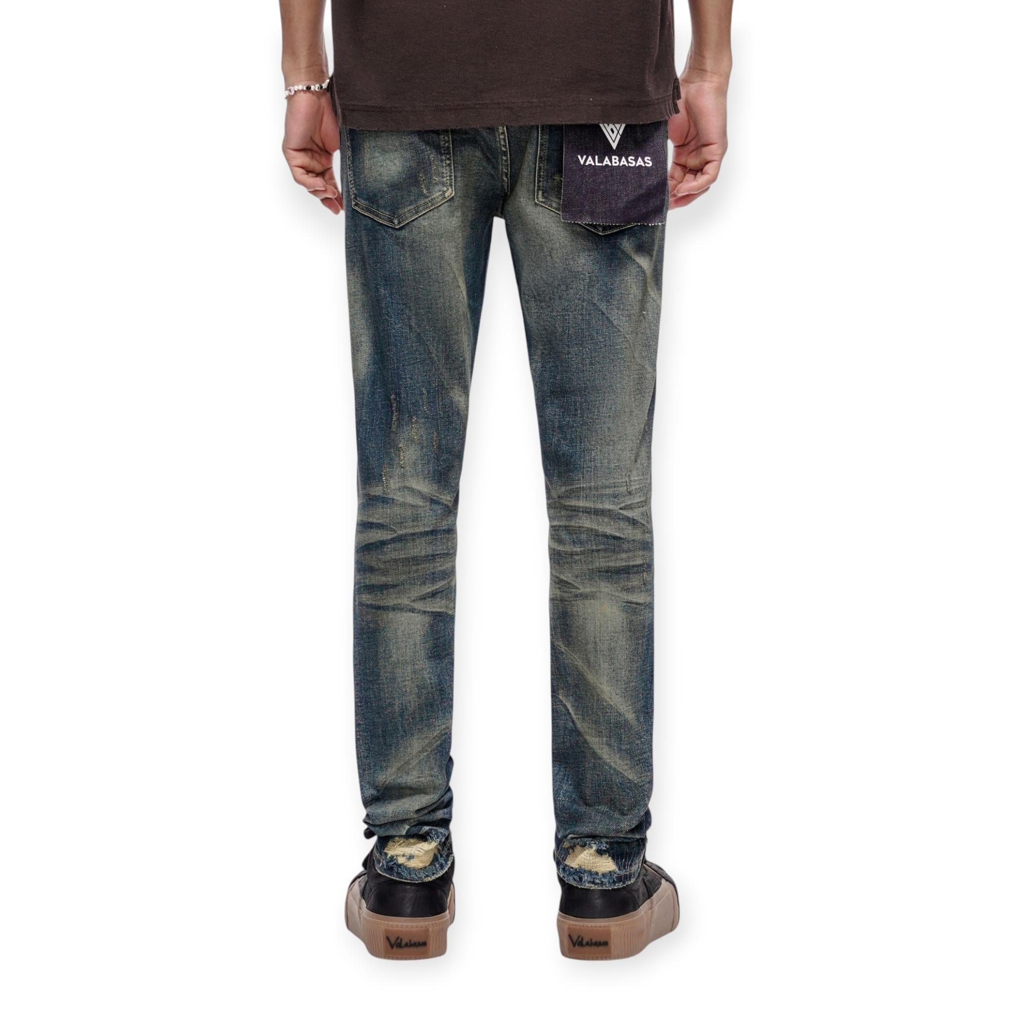 Valabasas Men Leader Skinny Demin Jeans Dark Blue Vintag