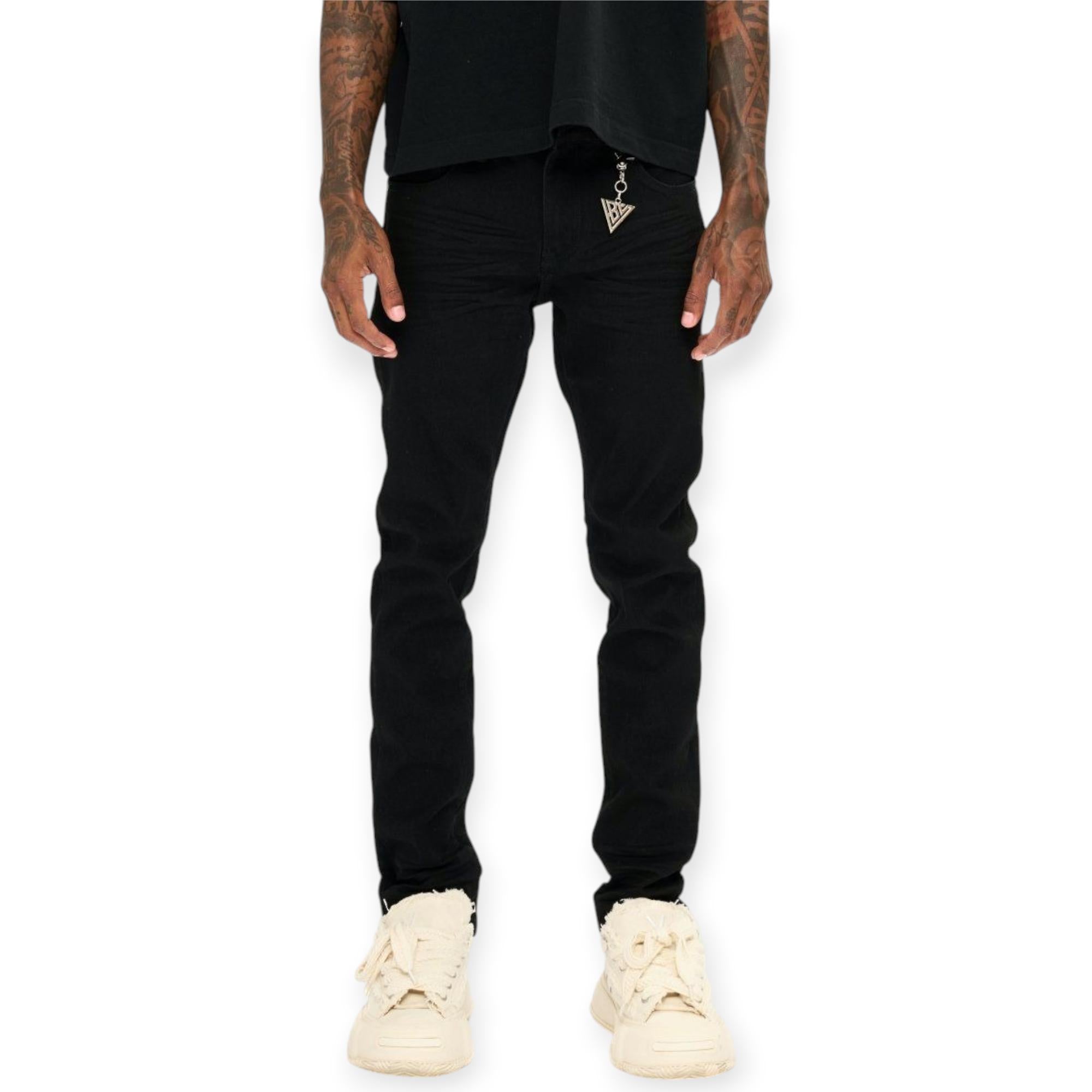 Valabasas Men Mr Slim Denim Jeans - Jet Black Jeans