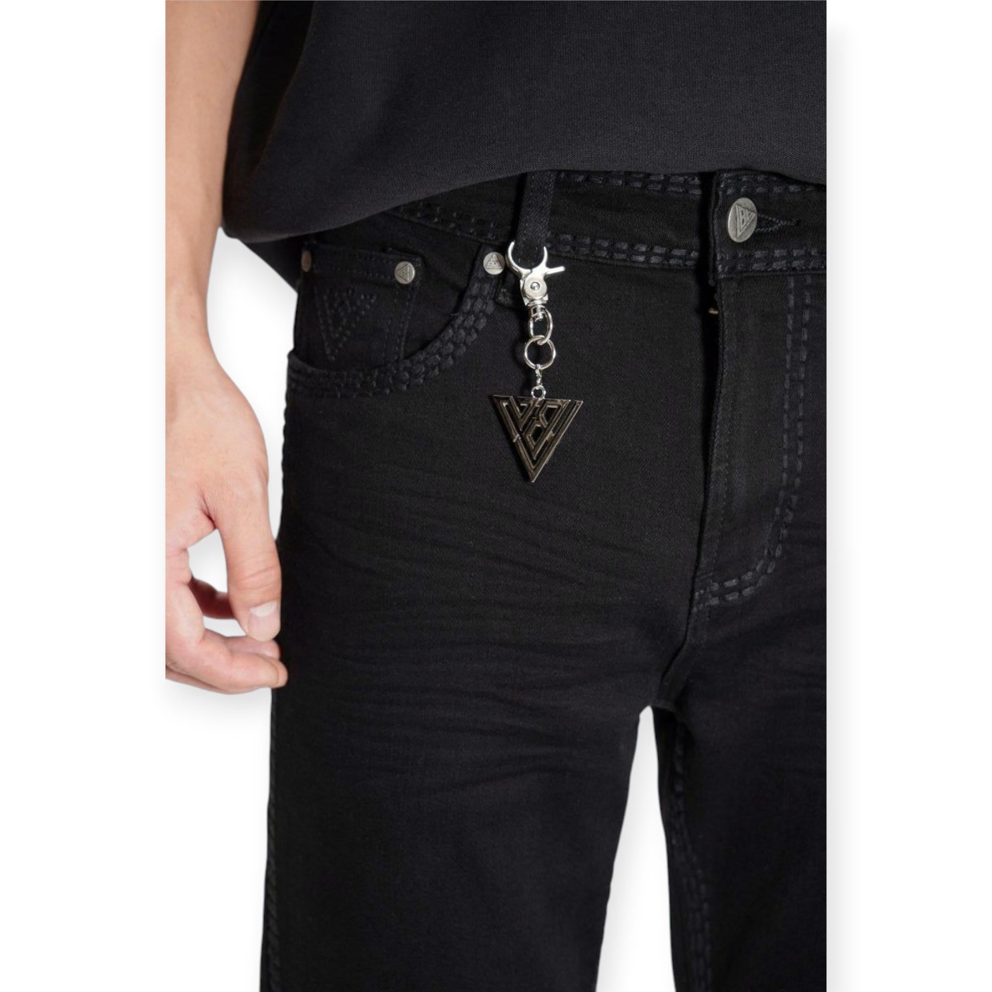 Valabasas Men Suite Skinny Jeans - Modern Slim Fit -Black