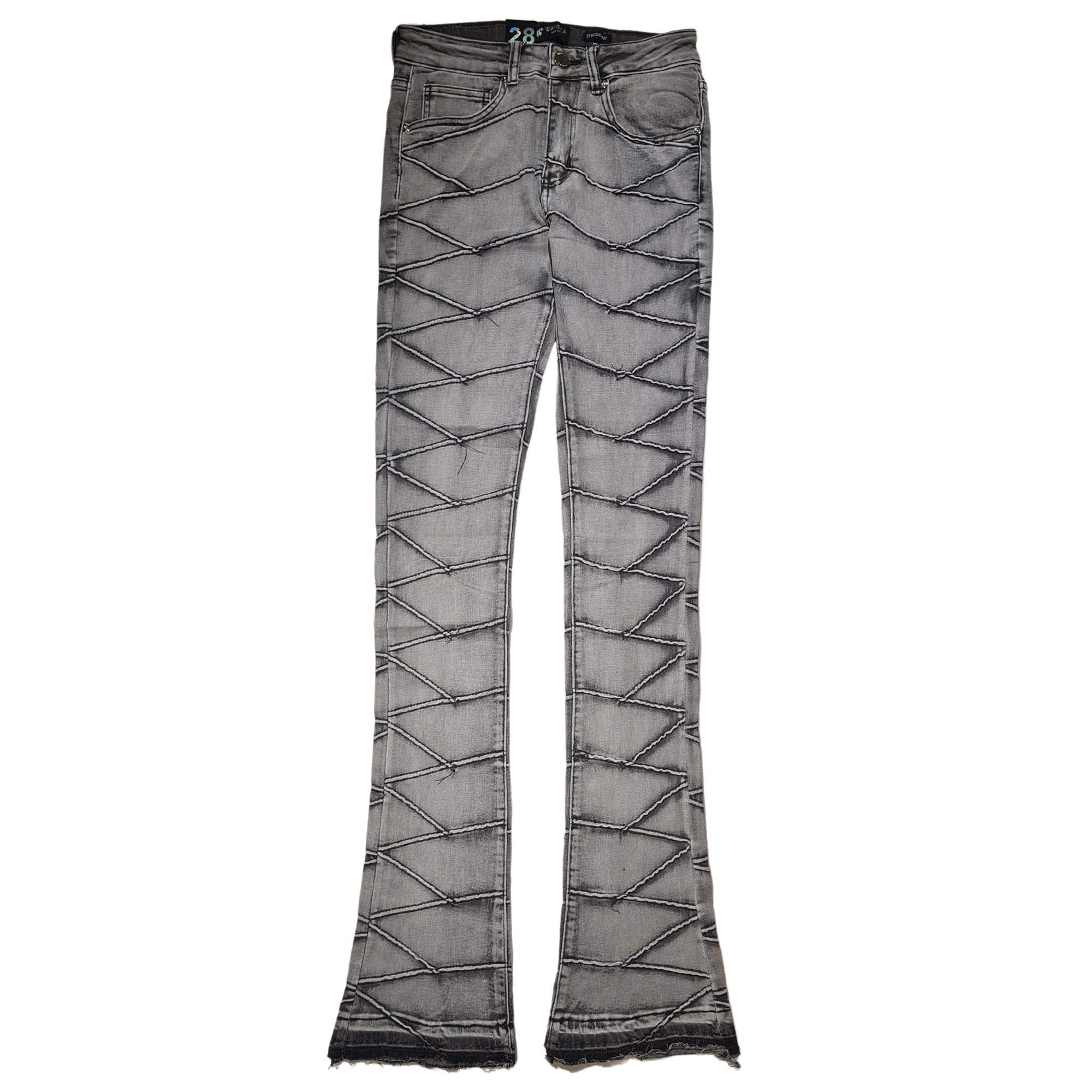 WaiMea Boys Wax Stacked Fit Jeans (Black Wash)-Black Wash-8-Nexus Clothing