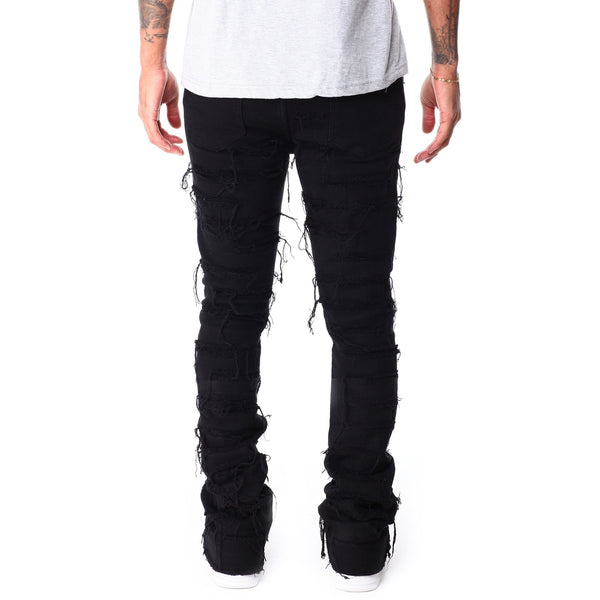 WaiMea Men Stacked Jeans (Jet Black)