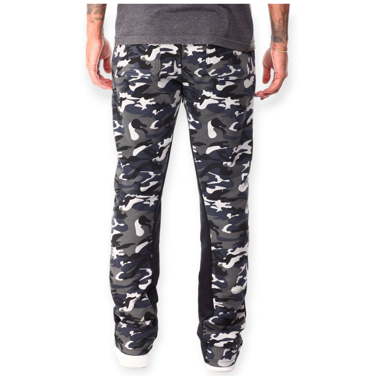 WaiMea Pants Men French Terry Stacked Fleece (Black Camo)