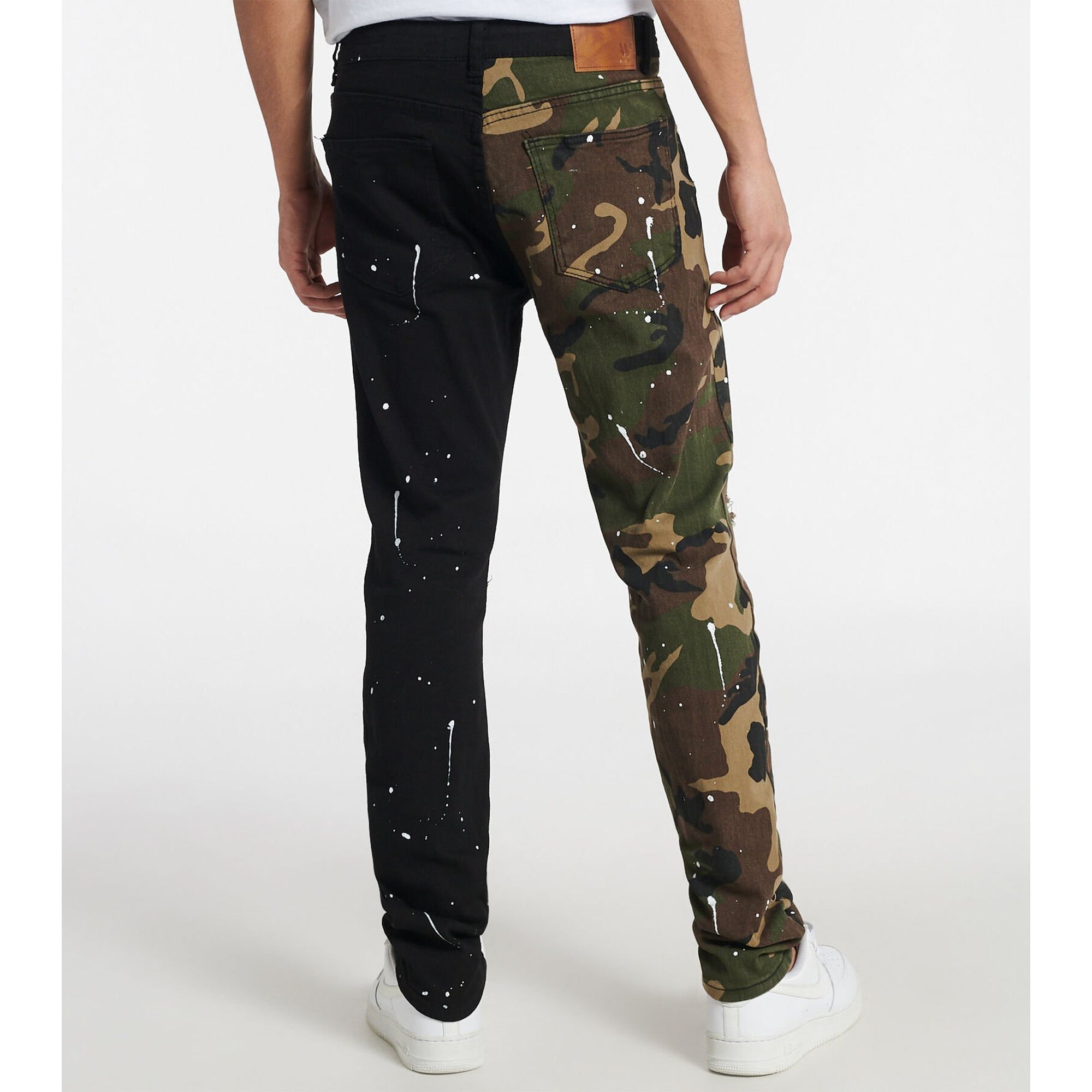 WaiMea Men Ripped Backed Jeans (Black Camo)-Nexus Clothing