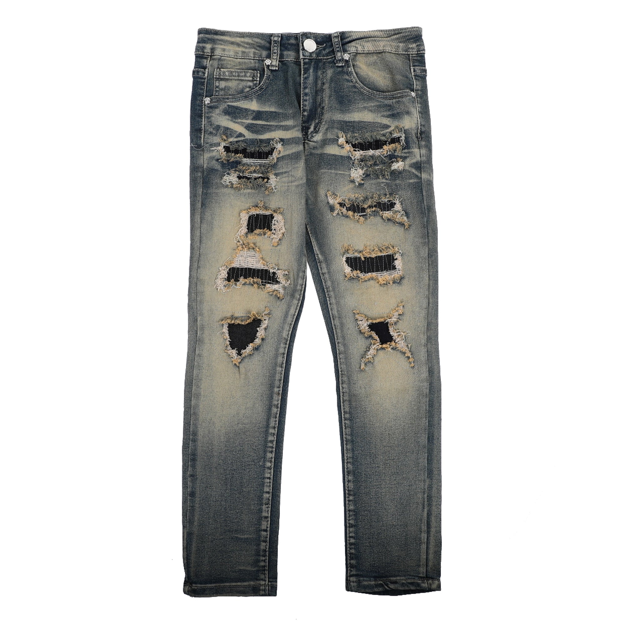 WaiMea Men Ripped Backed Jeans (Vintage Wash)