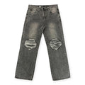 WaiMea Men Ripped Baggy Fit Jeans  M8281D (Dark Grey Wash)