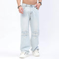 WaiMea Men Ripped Baggy Fit Jeans M8281D (Light Blue Wash)