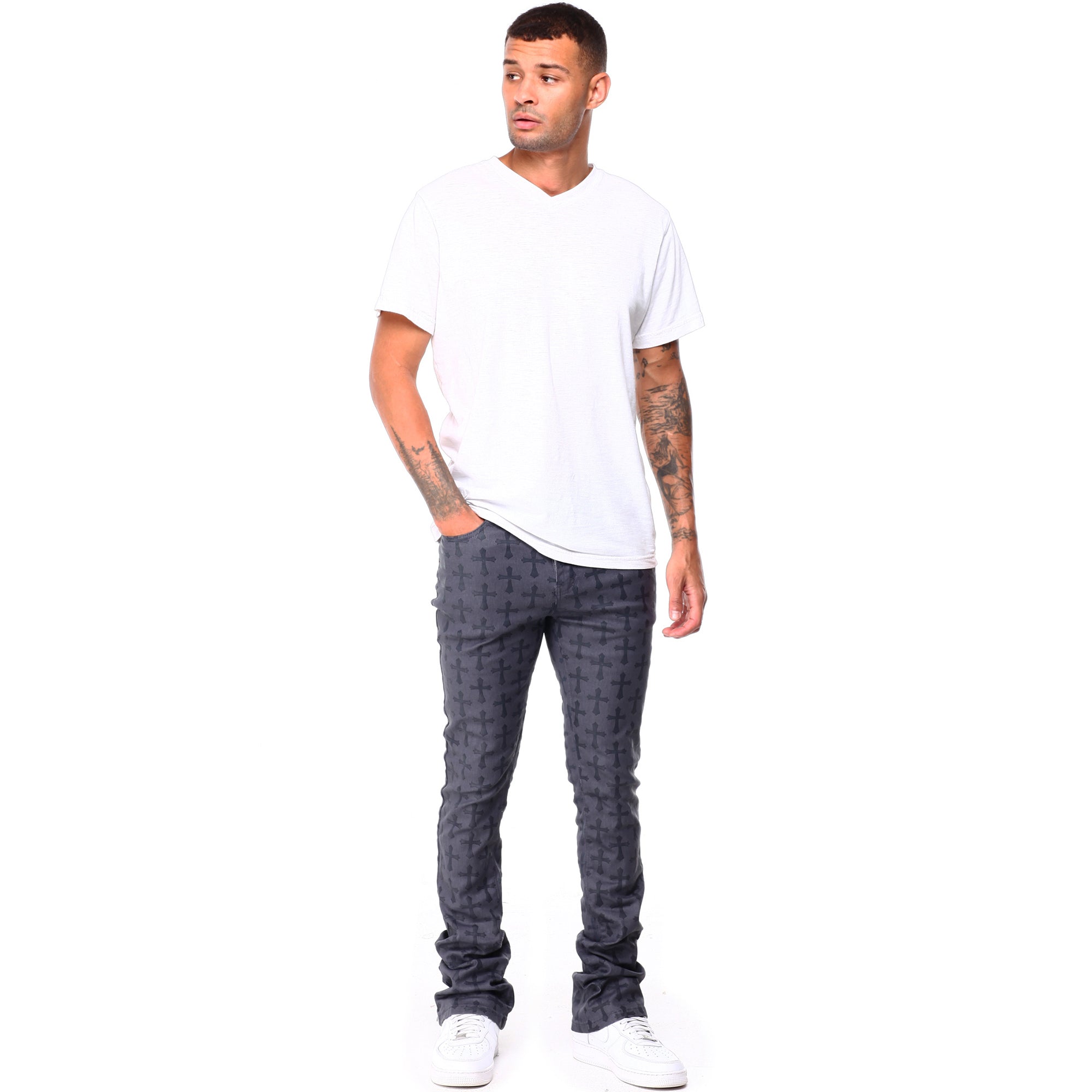 WaiMea Men Skinny Jeans (Grey)-Nexus Clothing