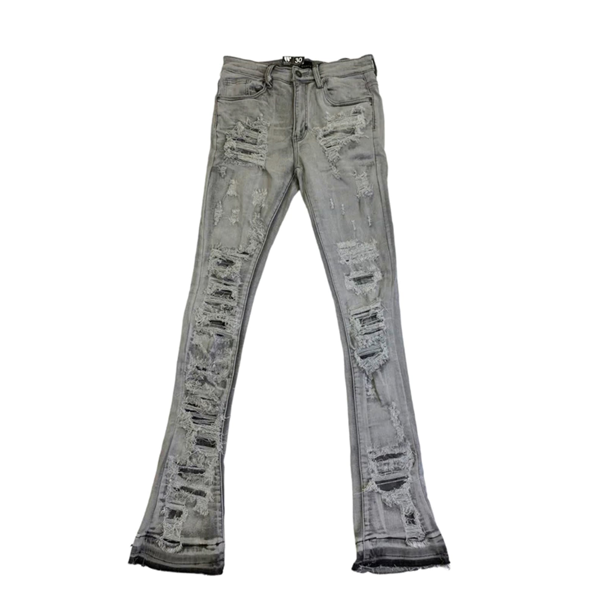 WaiMea Men Stacked Jeans (Grey Bleach)-Grey Bleach-28W x 36L-Nexus Clothing