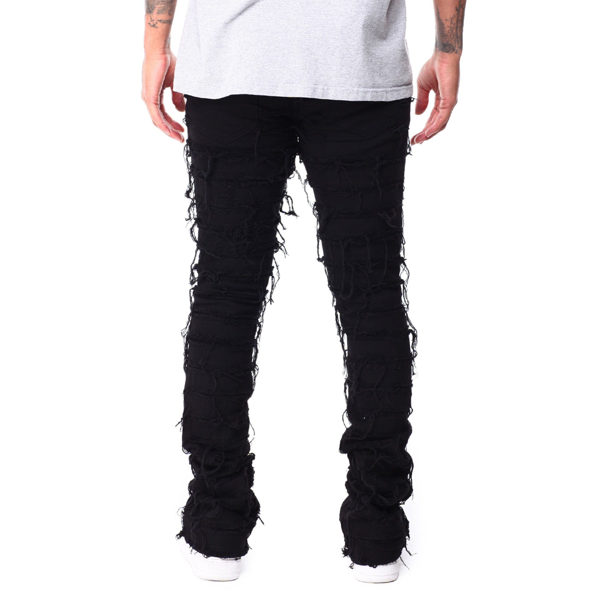 WaiMea Men Stacked Jeans (Jet Black)-Nexus Clothing