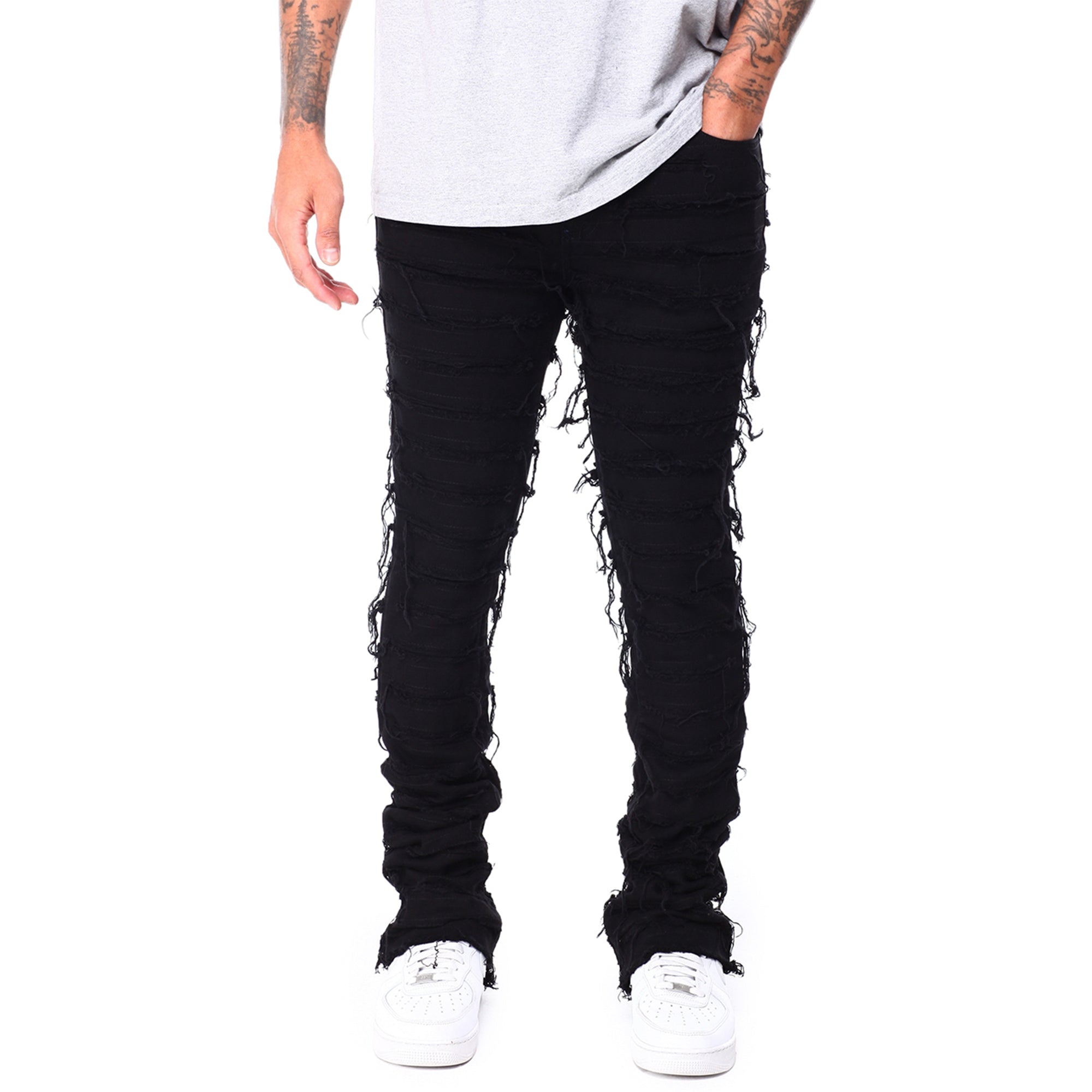 WaiMea Men Stacked Jeans (Jet Black)-Jet Black-32W X 36L-Nexus Clothing