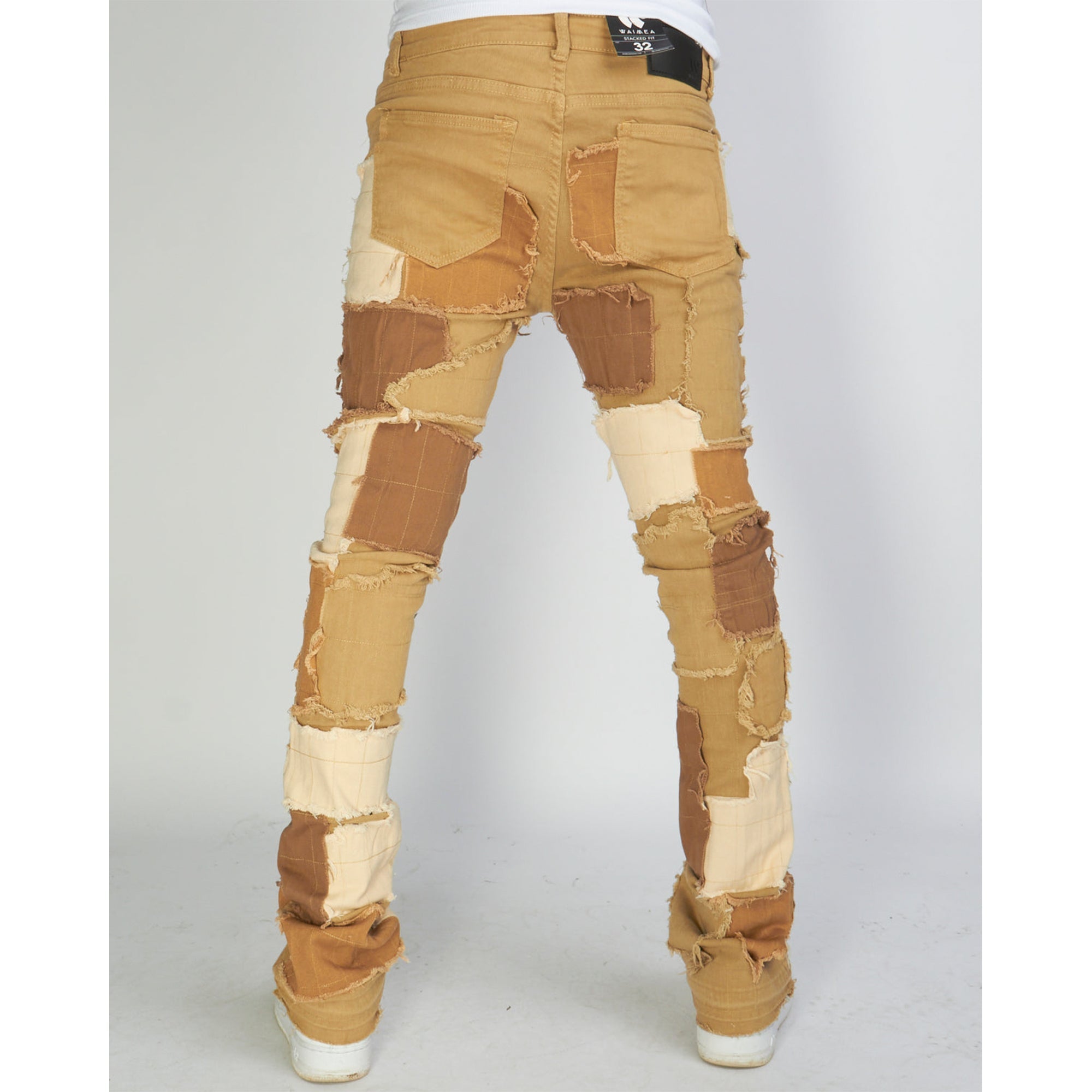 WaiMea Men Stacked Jeans (Khaki)-Nexus Clothing