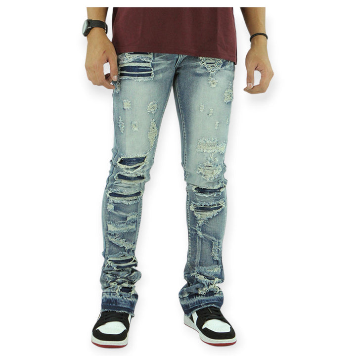 WaiMea Men Stacked Jeans (Vintage Wash)-Vintage Wash-28W x 36L-Nexus Clothing