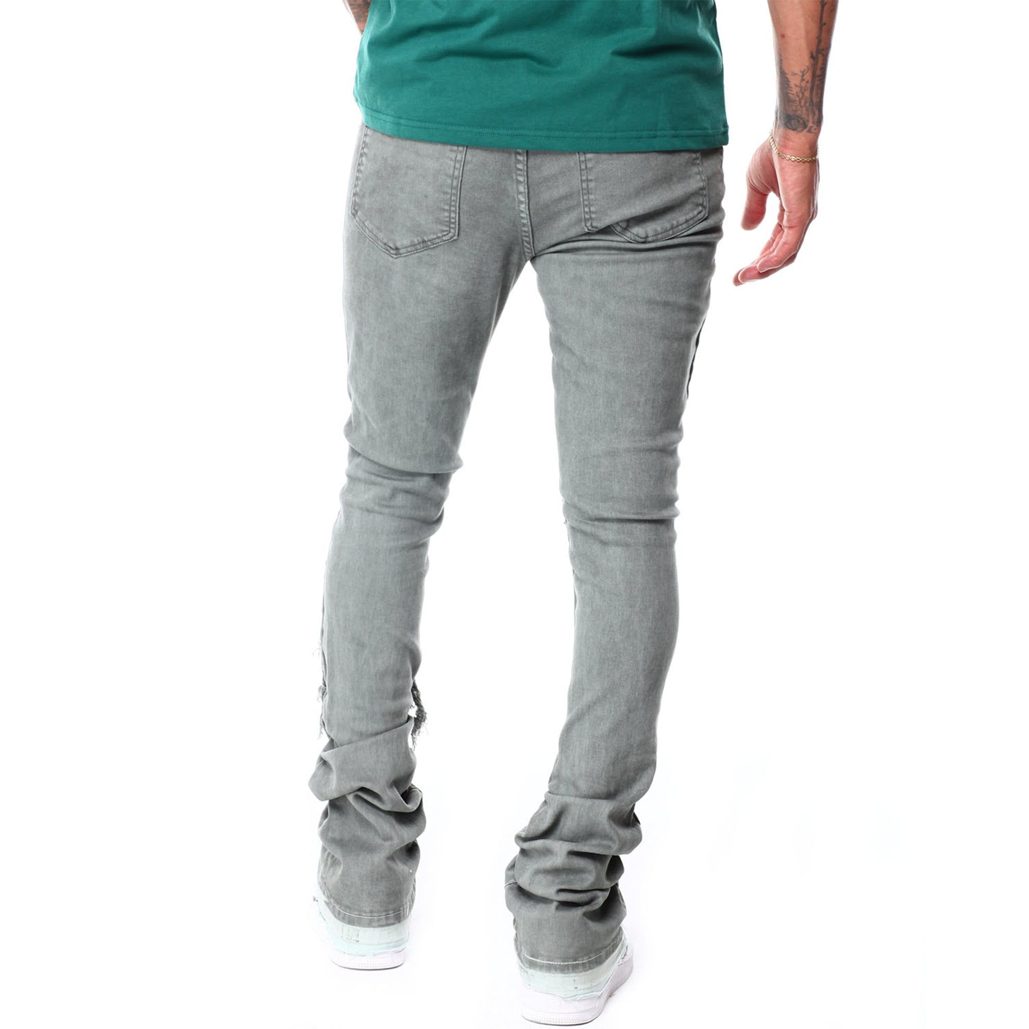 WaiMea Men Stacked Overdye Twill Jeans (Grey)-Nexus Clothing