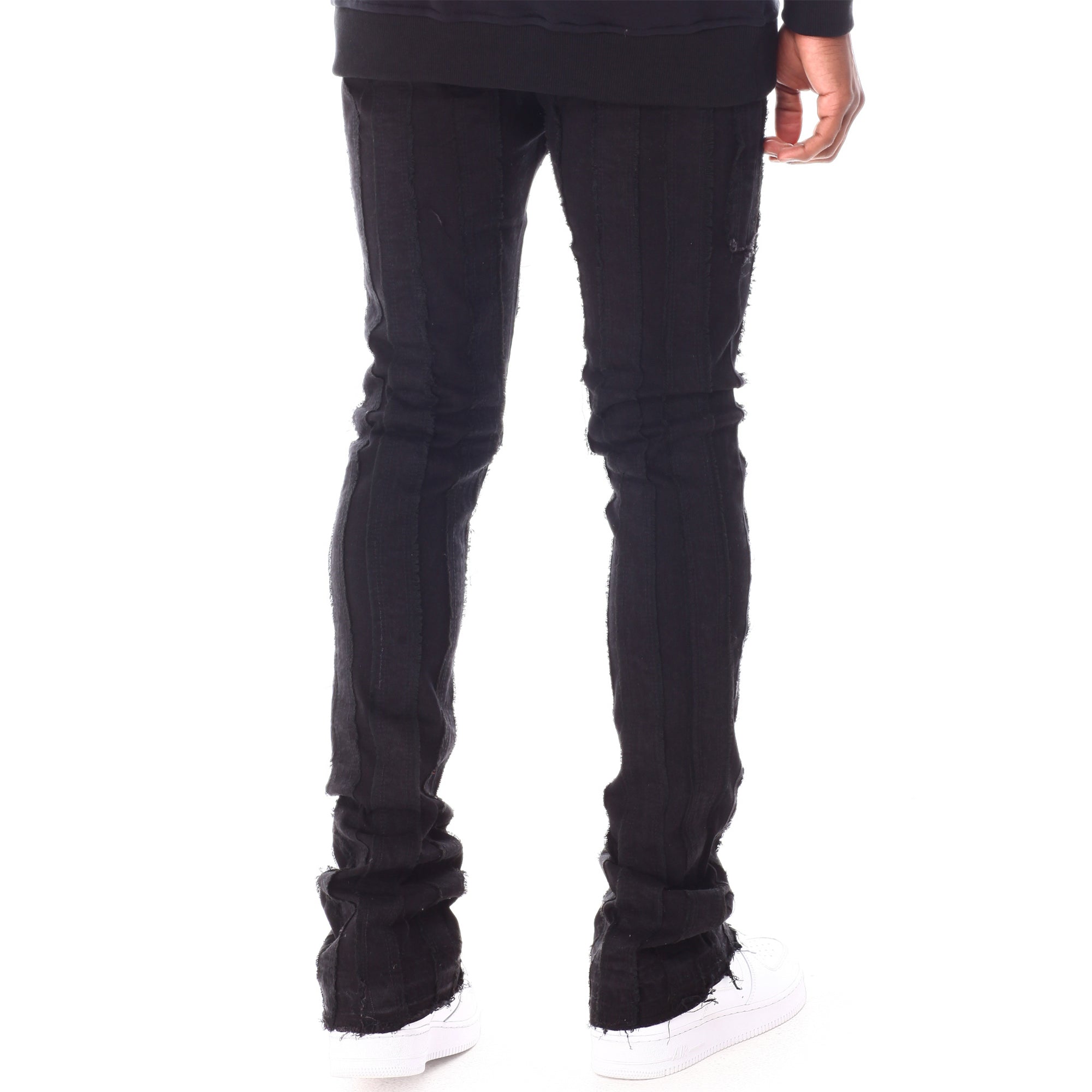 WaiMea Men Stacked Rip & Repair Jeans (Black)-Nexus Clothing