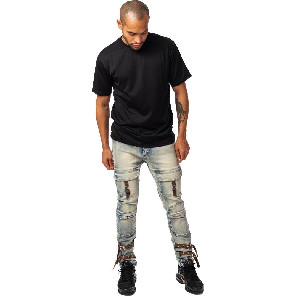 WaiMea Men Strap Jeans (Bleached Wash)-ANT BLEACH WASH-30W X 32L-Nexus Clothing