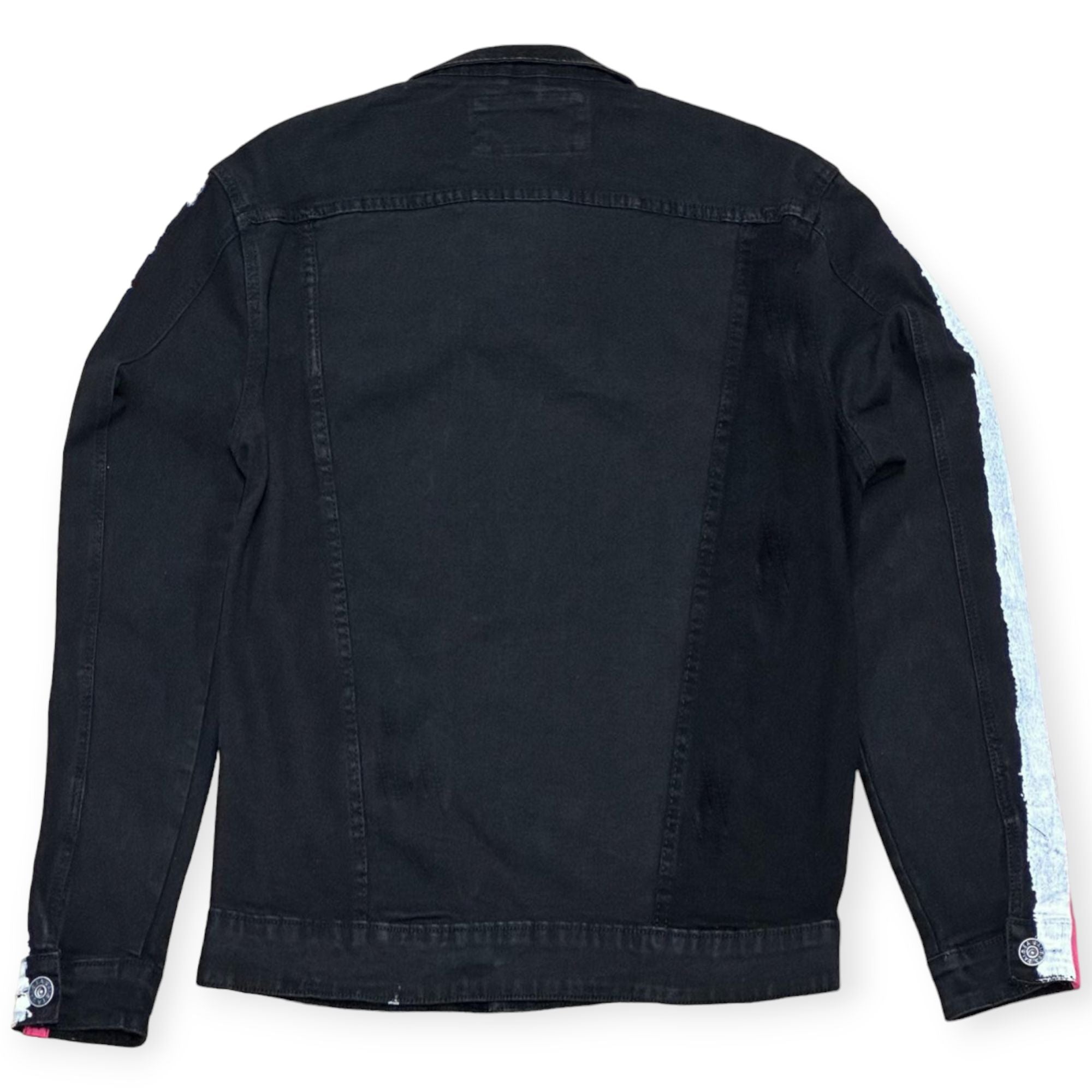 Waimea Men Paint Tape Jean Jacket(Black Pink)-Nexus Clothing