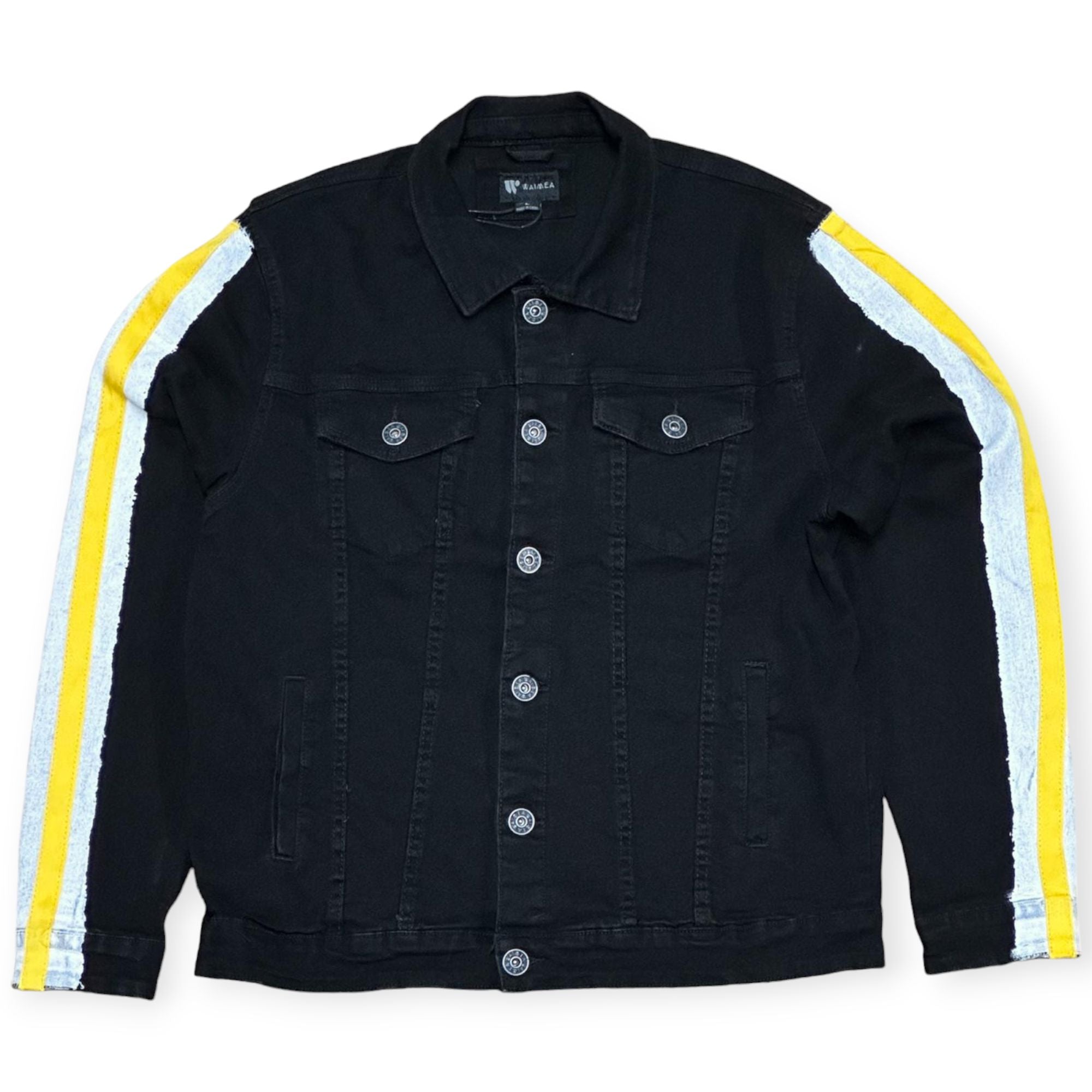 Waimea Men Paint Tape Jean Jacket Black Yellow Black Yellow Small