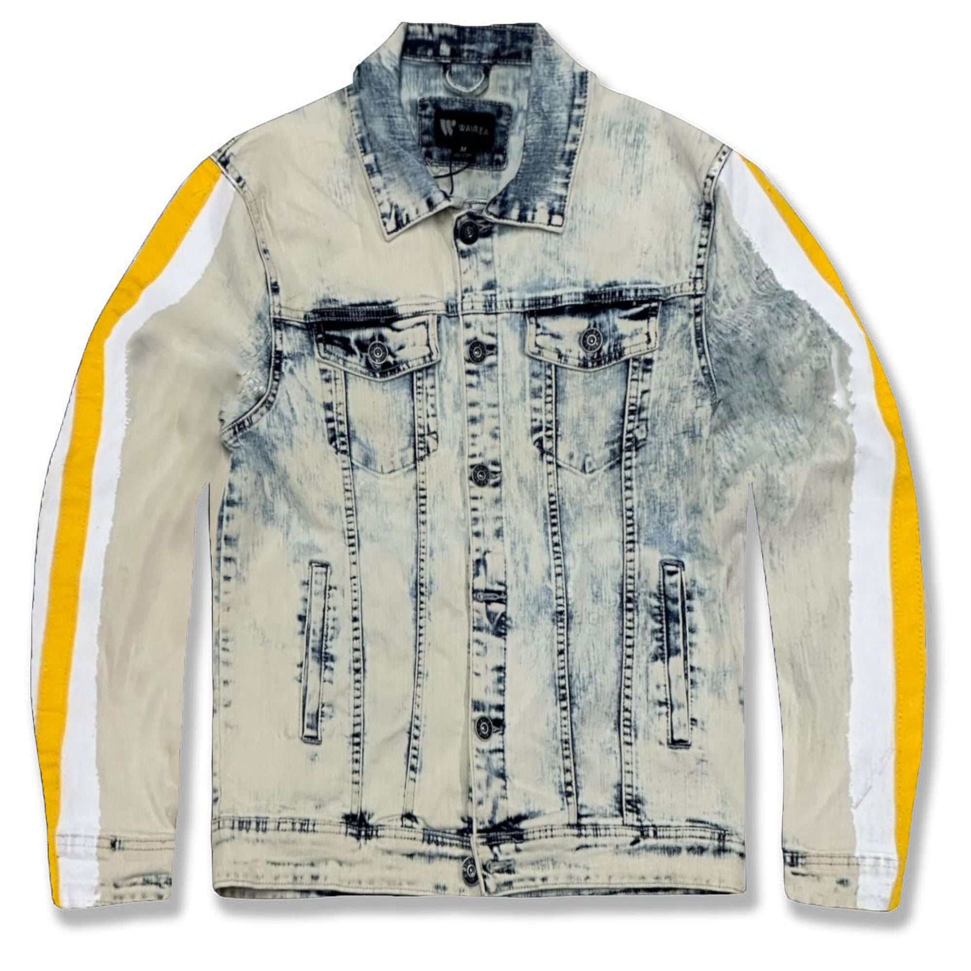 Waimea Men Paint Tape Jean Jacket(Snow Gold)-Snow Gold-Small-Nexus Clothing