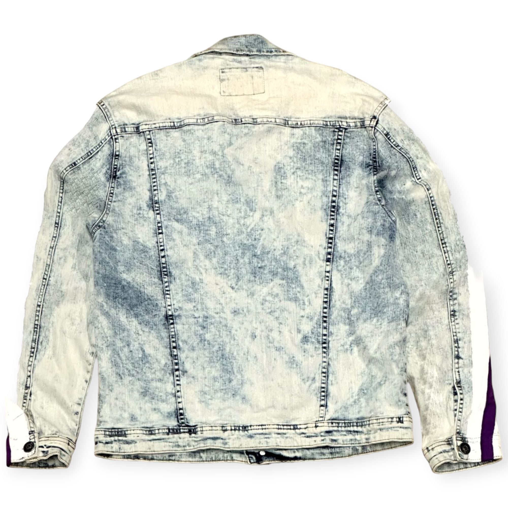 Waimea Men Paint Tape Jean Jacket(Snow Purple)-Nexus Clothing