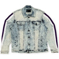 Waimea Men Paint Tape Jean Jacket(Snow Purple)