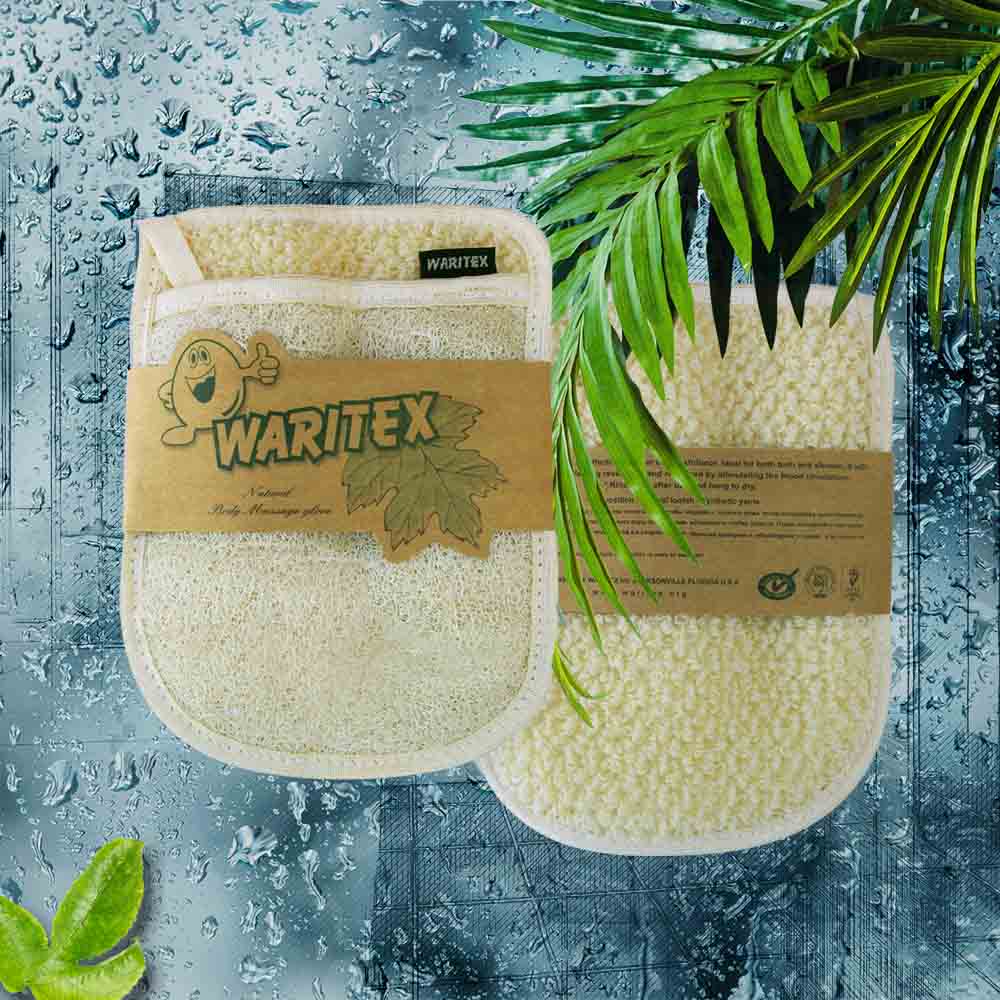 Waritex Body Massaging Natural Loofah Glove-Natural-OneSize-Nexus Clothing