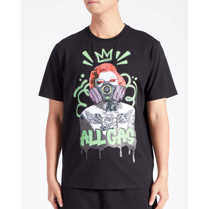 Wedding Cake Men All Gas Tee (Black)-Nexus Clothing