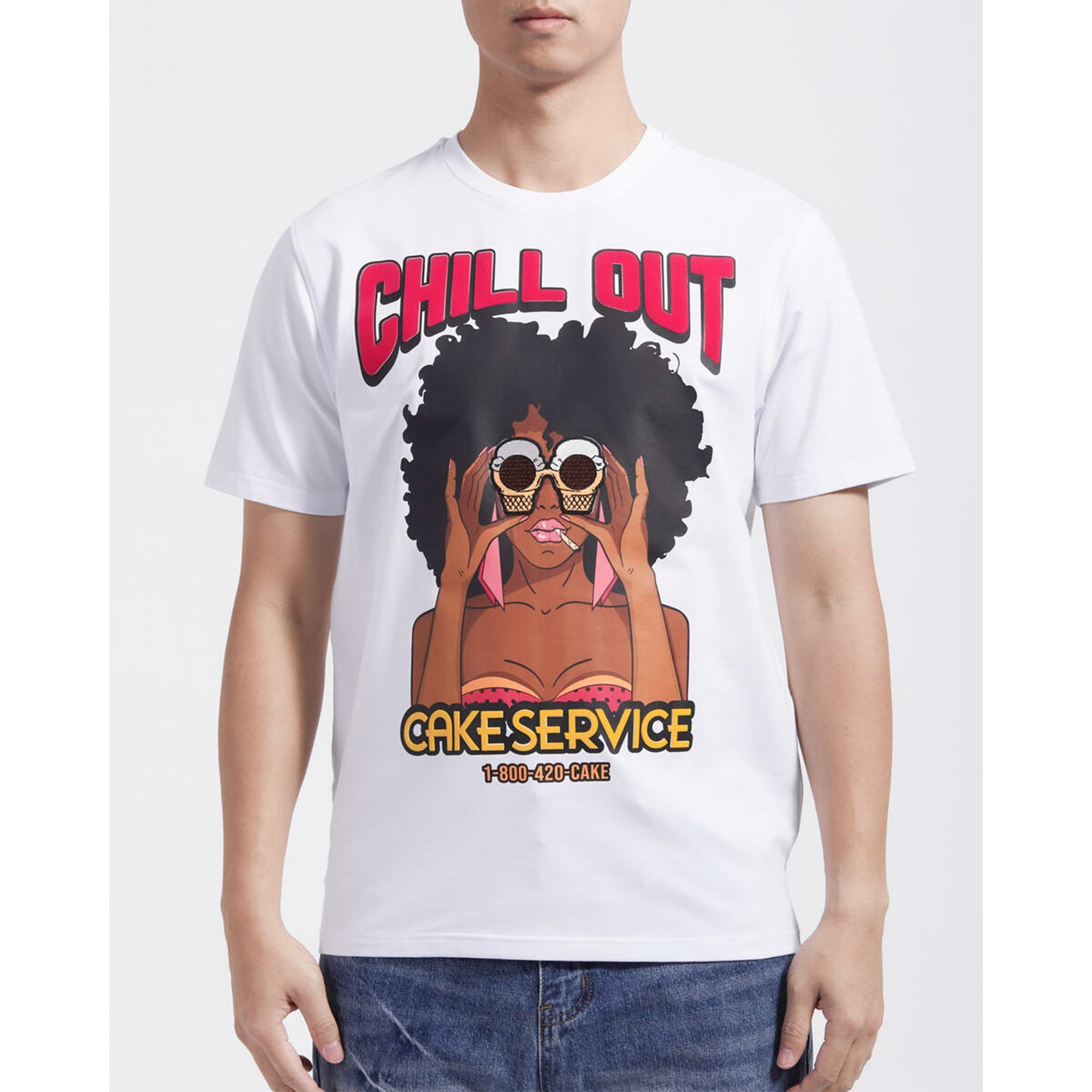 Wedding Cake Men Chill Outt Tee (White)-Nexus Clothing