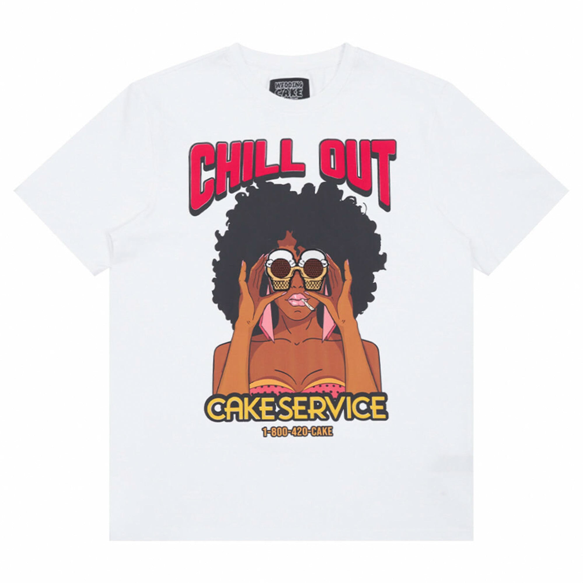 Wedding Cake Men Chill Outt Tee (White)-White-Small-Nexus Clothing