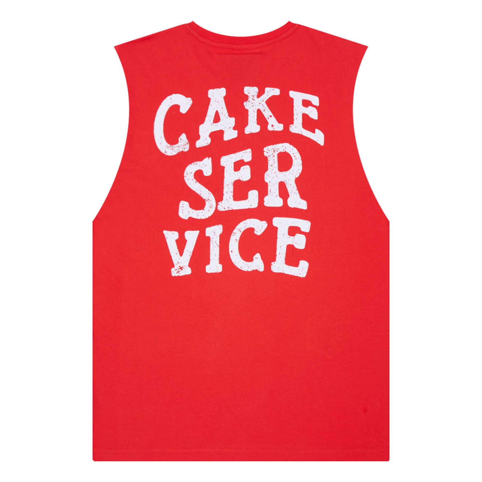 Wedding Cake Men Move In Silence Cut Off Tee (Red)-Nexus Clothing